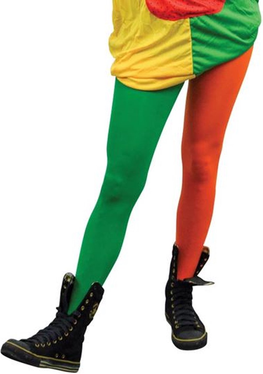 Panty Pippi Langkous oranje-groen | Maat L